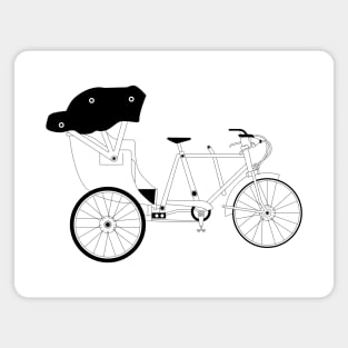 Rickshaw Black Outline Magnet